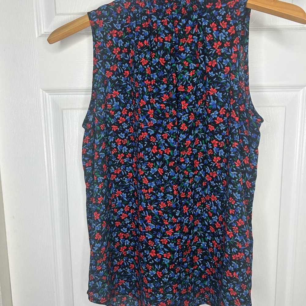 Loft  size x floral Sleeveless Top - Blue and Red